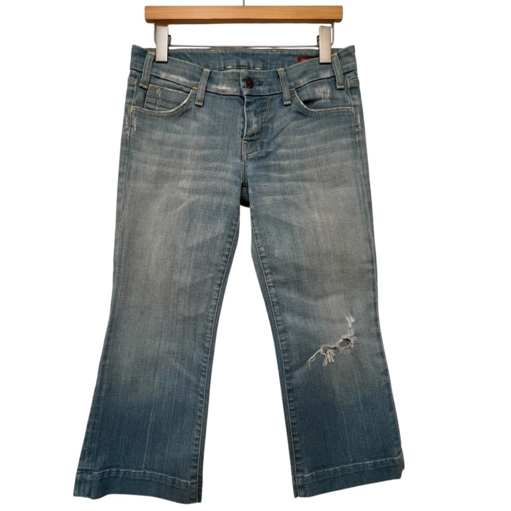 Citizens of Humanity Carpenter Crossroad Cropped Distressed Jeans Size 29 FLAWED - Picture 2 of 14